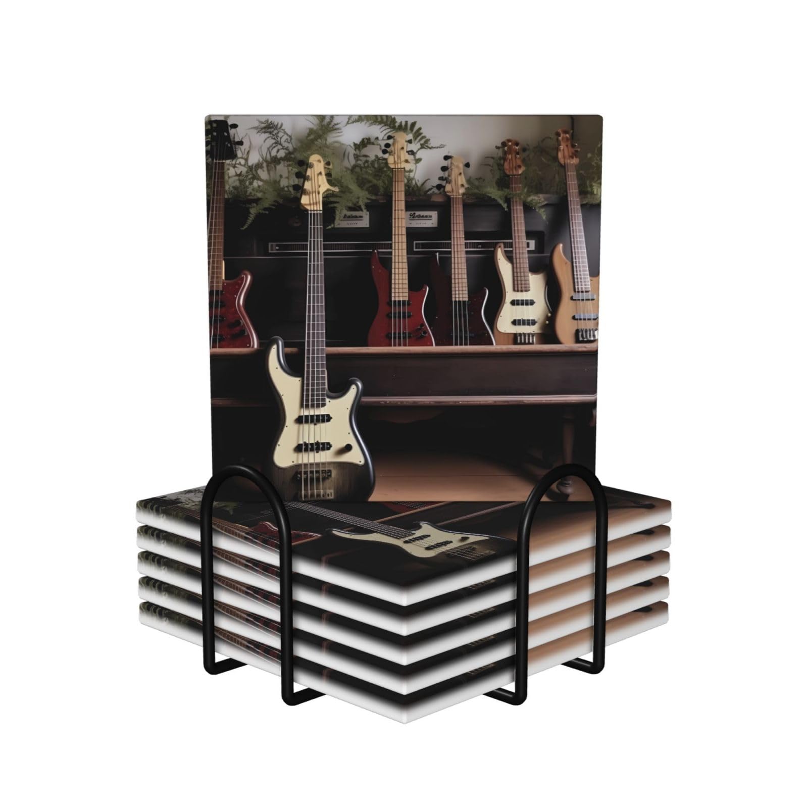 Dessous de verre instruments de musique lot de 6 pour cadeau mélomane