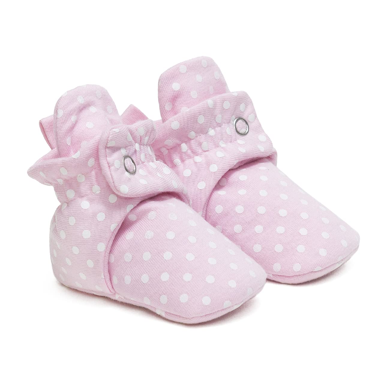 RO + ME Baby Girl Non-Slip Snap Booties with Gripper Shoes,Dottie, 6-12 Months