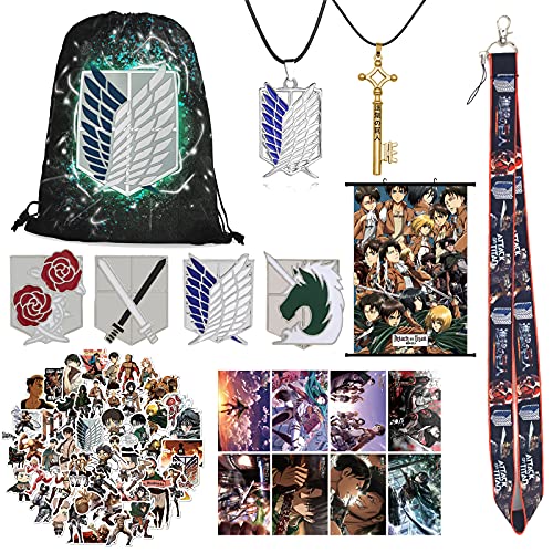Attack on Titan Gift Sets,Attack on Titan Merch,Elaborate Combination and Collocation Gift for Anime Fans (1)