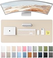 Vista 70 de YSAGi Almohadilla de piel protectora para escritorio, gran alfombrilla de ratón, alfombrilla de escritorio de piel sintética antideslizante