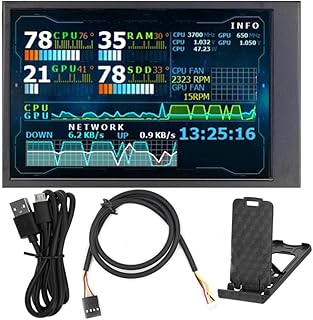 Dutaby 3.5 Inch IPS LCD Monitor Display Mini Capacitive Screen for AIDA64 USB Computer Monitor USB LCD Display PC Case Linux Durable Easy to Use