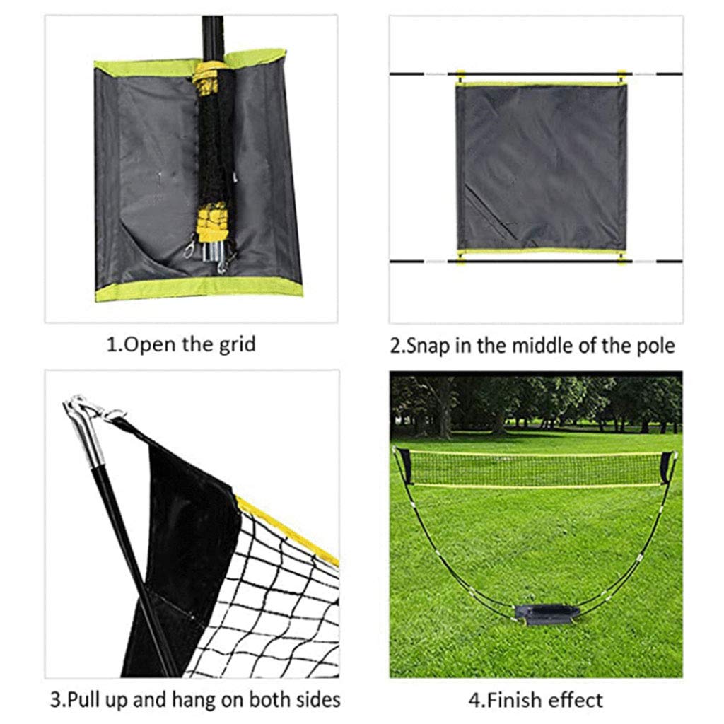 FGDTREE Portable Badminton Net with Stand Carry Bag Folding Volleyball Tennis Badminton Net – Easy Setup for for Outdoor/Indoor Knitting Hooks and