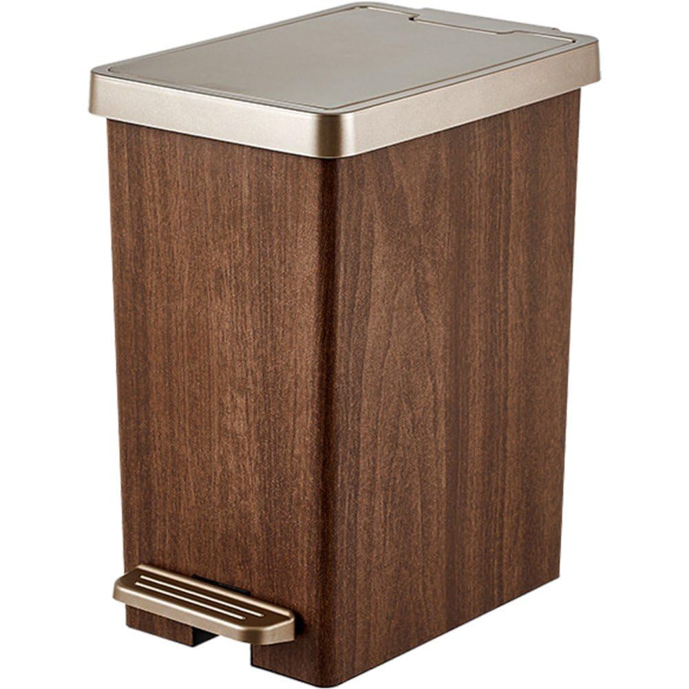 Pattumiera in Grano di Legno con Coperchio, Pattumiera Rustica in Fattoria Cestino per Rifiuti Cestino per Rifiuti per Bagno Cucina Ufficio Camera Letto Soggiorno WC