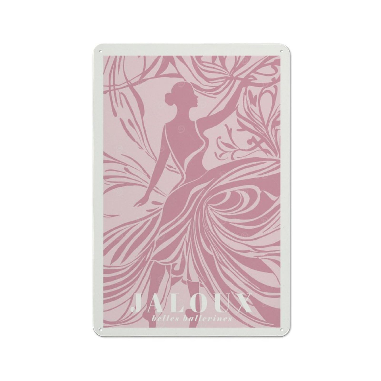 Junmoney Style Vintage Garden Room Metal Sign 30X20cm Featuring Pink Ballet, Utility Space Decor For Shed, Garden Room, Porch Or Garage