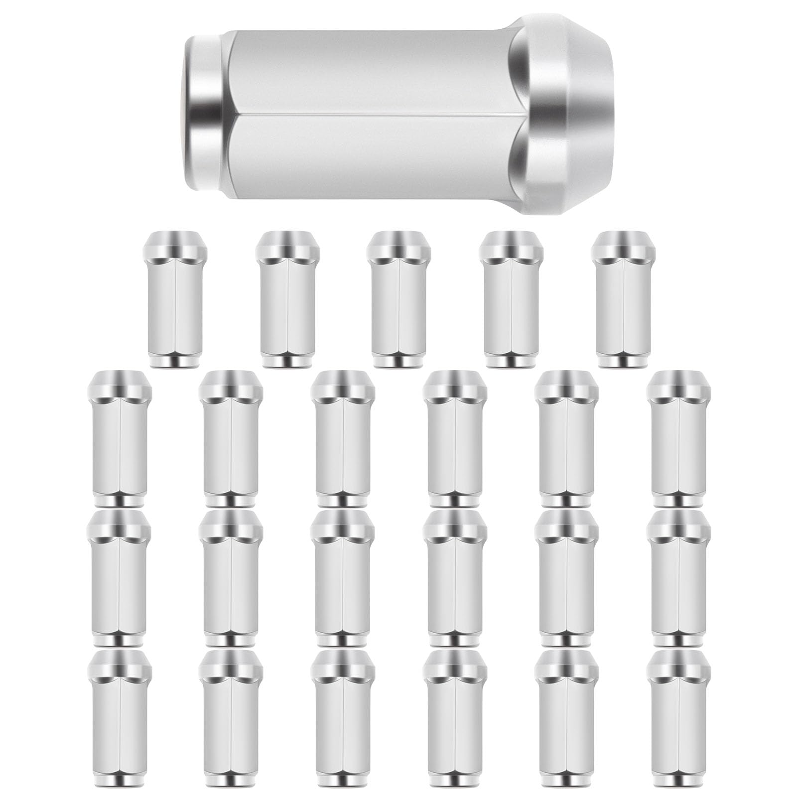 SCITOO 24 Stück Chrom-Radmuttern für geschlossenes Ende, 1,90 hoch, 14 x 1,5 Gewinde, passend für Cadillac, Chevrolet, Chrysler, Ford, GMC, Honda, Hummer, Toyota 1992–2014