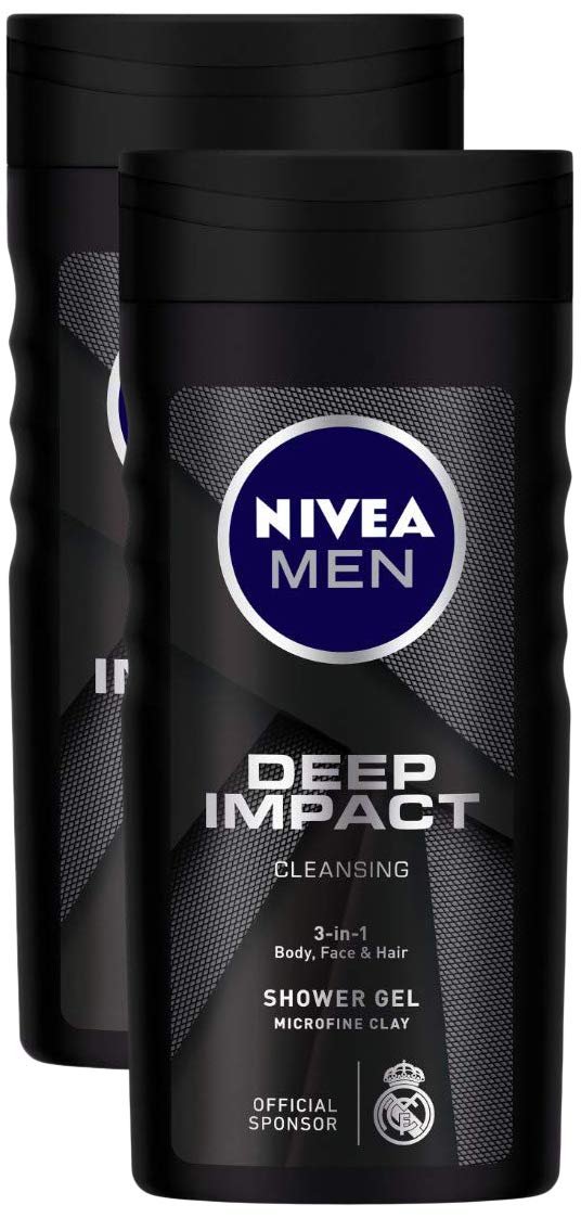 NIVEA MEN Hair, Face & Body Wash, Deep Impact Intense Clean Shower Gel, 250ml (Buy 1 Get 1, 2 Pieces) Promo Pack-picture-27