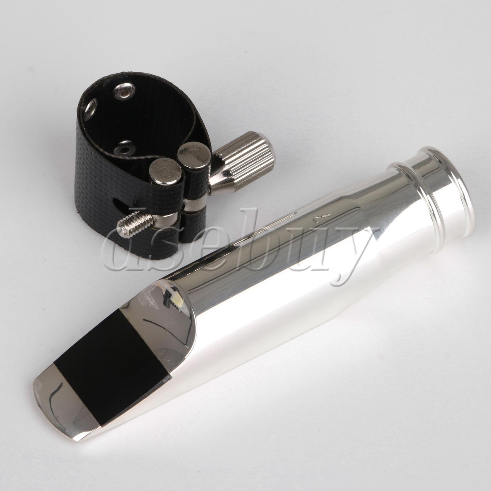 5Sets 7# Silver Jazz Alto Saxophone Mouthpiece with Ligature and Plastic Cap