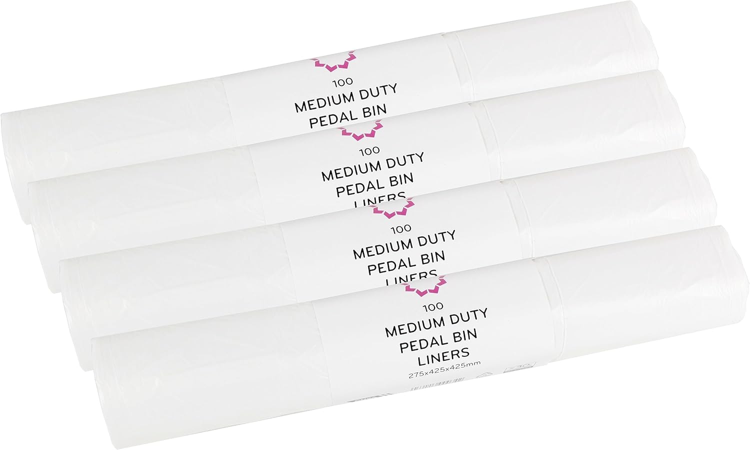 15L Swing Bin/Pedal Bin Liners/Bin Bags White 4 Rolls of 100 bags