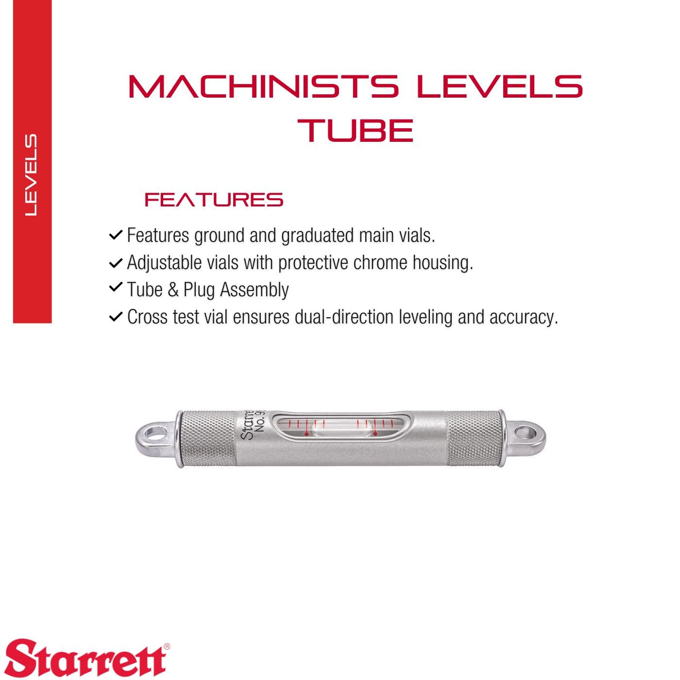 Starrett 8" Tube and Plug Level - Precision Measurement -2