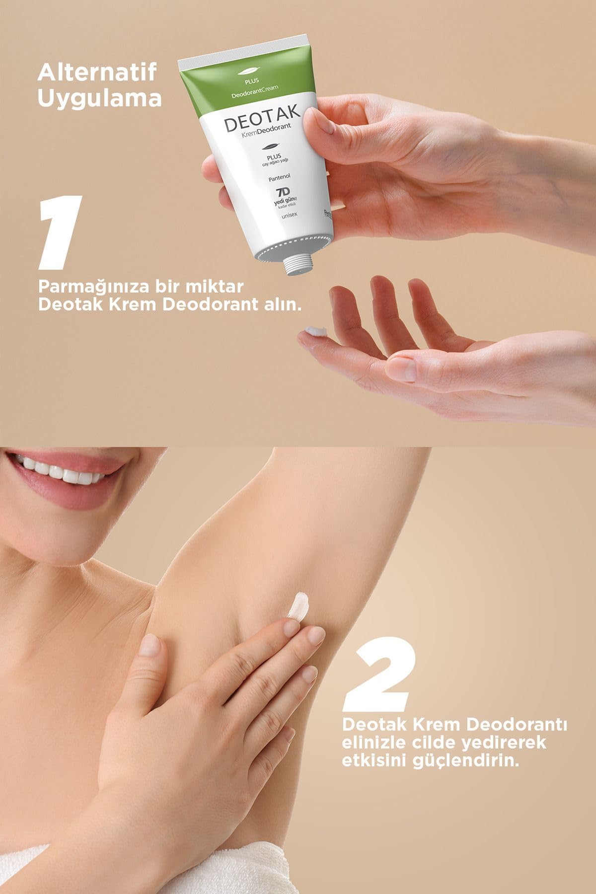 Deotak Plus Ekstra Koruma 7 Güne Kadar Etkili Krem Deodorant 35 ml
