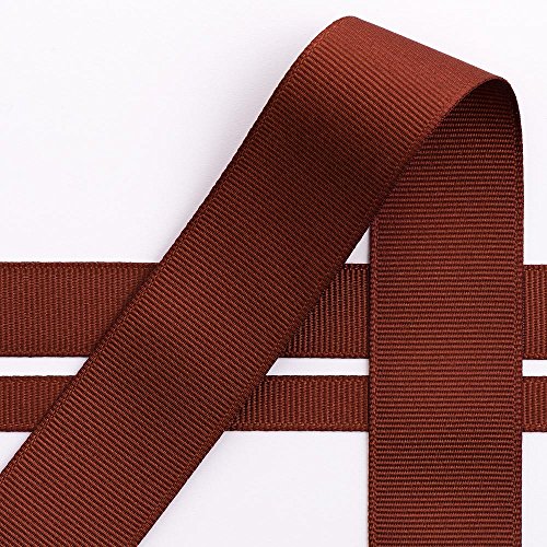 Italian Options Grosgrain Ribbon 25mm, Strong Plain Brown Ribbon for Bows, Wedding, Crafting, Sewing, Hair Accessories, Gift Wrap, 25 mm x 10 Metre Roll, Brown