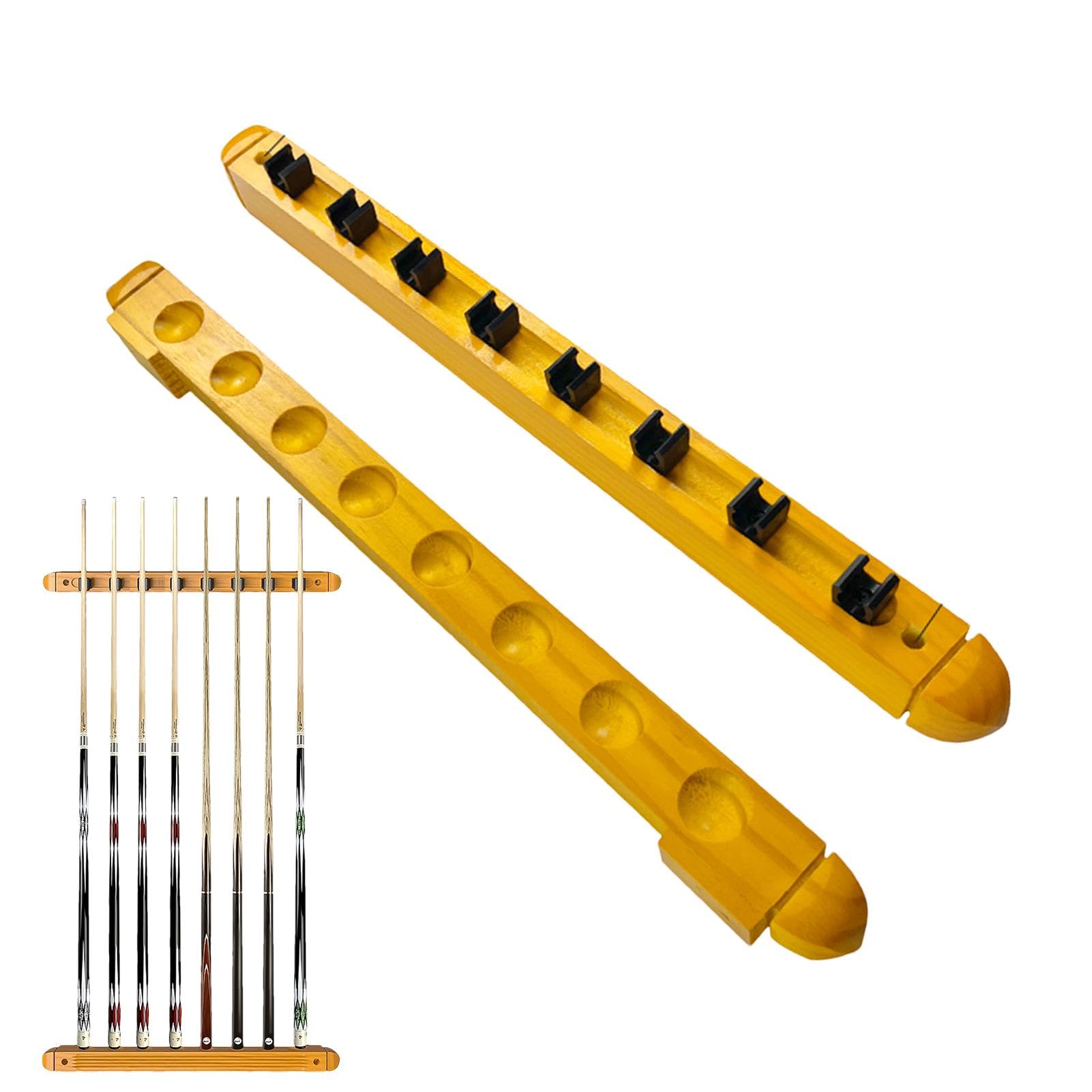 Wandhalterung für Billardqueues, 2-teiliges Billardqueue-Halter, kompakter Holz-Queue-Halter für 8 Billardqueues,