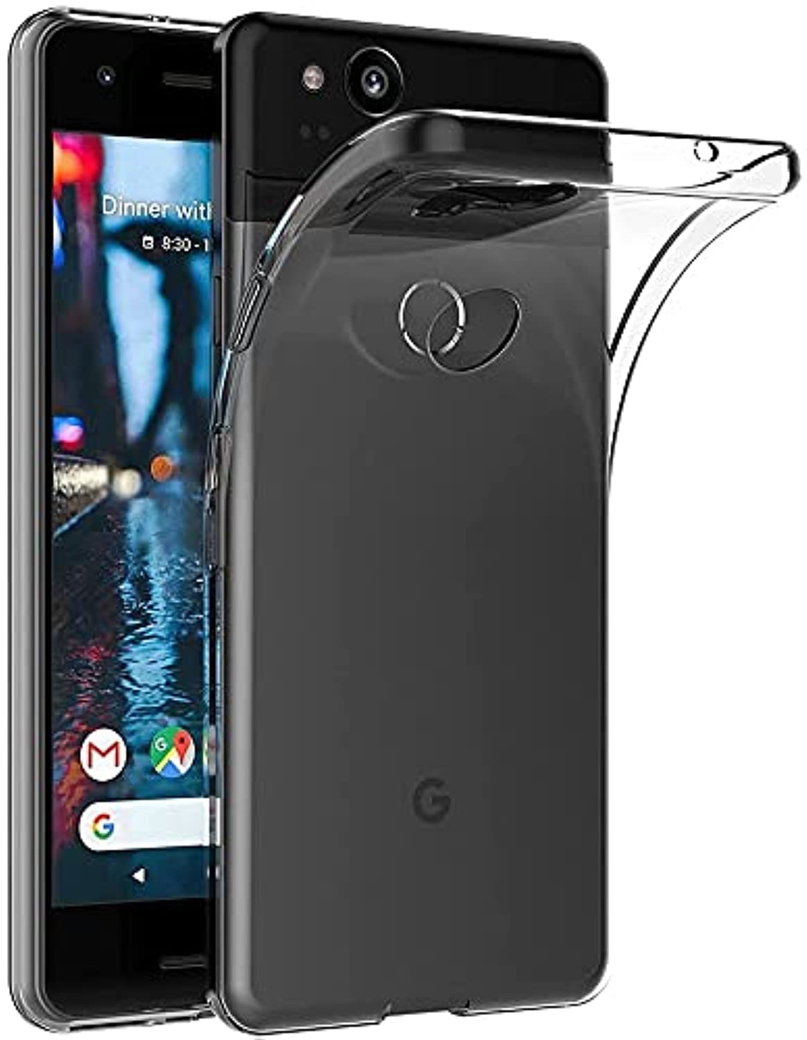 MaiJin Case for Google Pixel 2 (5.0 inch) Soft TPU Rubber Gel Bumper Transparent Back Cover