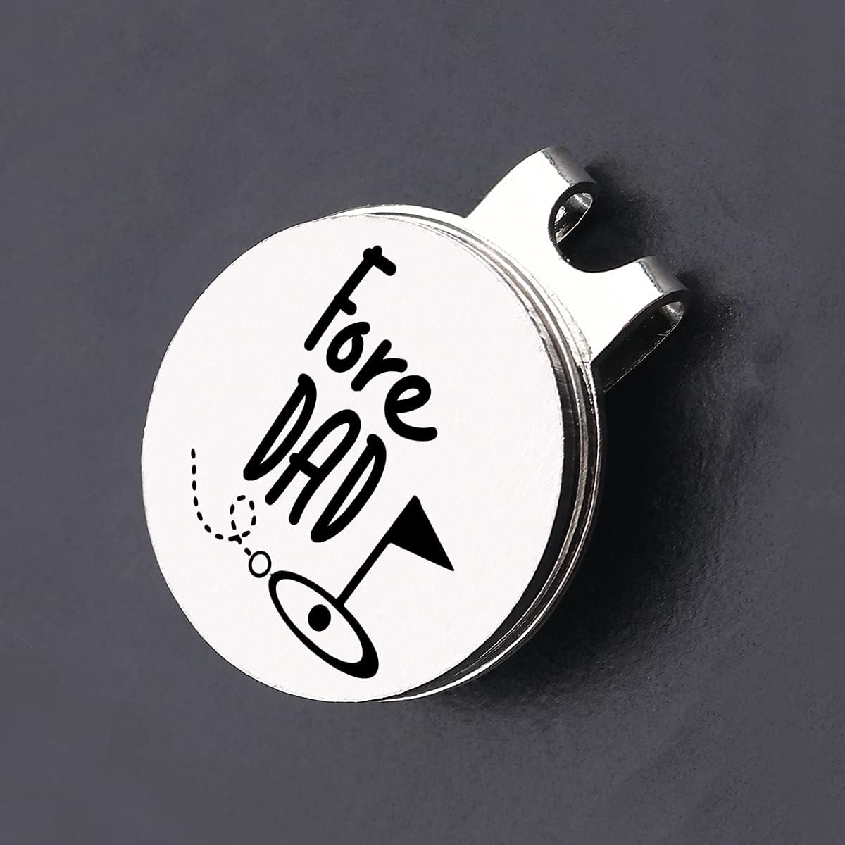 review VIYZZX Funny Golf Gifts for Men Golfers Him, Fore Dad Golf Ball Marker with Magnetic Hat Clip Stainless Steel, Novelty Golfing Gift for Dad Husband Grandpa