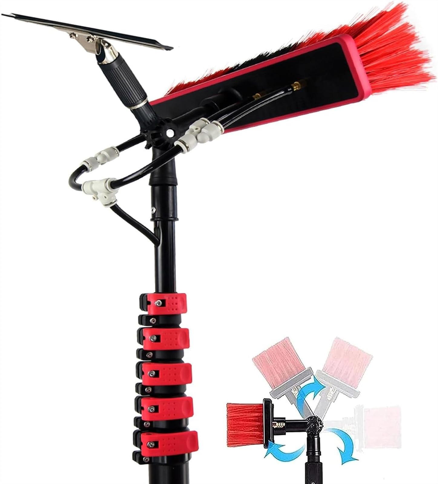Kit de nettoyage de vitres télescopique en aluminium pour verrières et panneaux