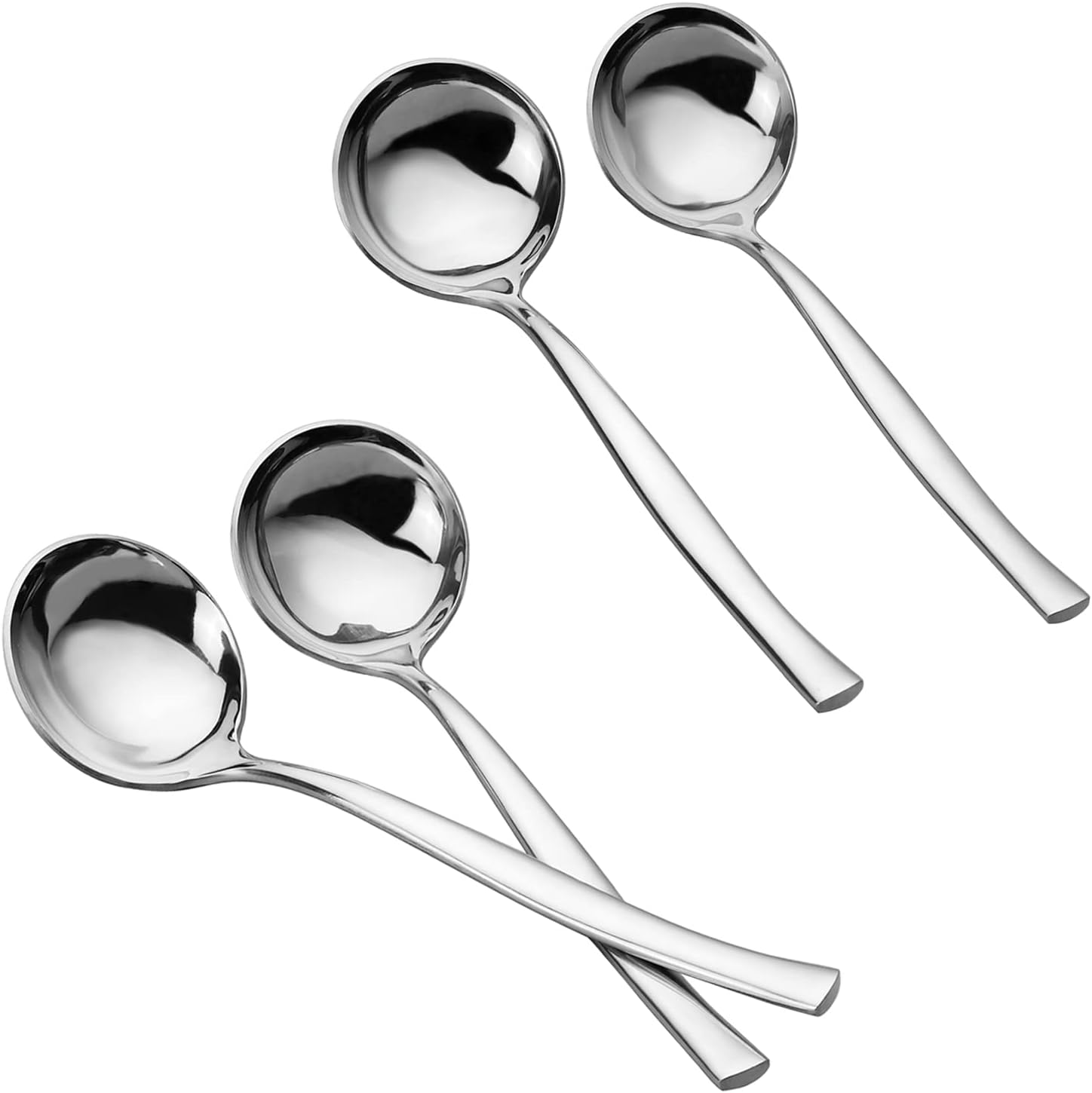 Pekky Stainless Steel Gravy Ladle Soup Spoons, Small Ladle Spoon, 4