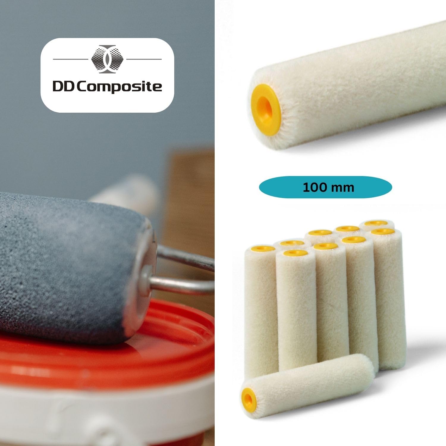 DD Composite Lackwalzen Velour Sets solide Farbwalze für ein perfektes Oberflächen-Finish lösemittelbeständig Flor 4mm