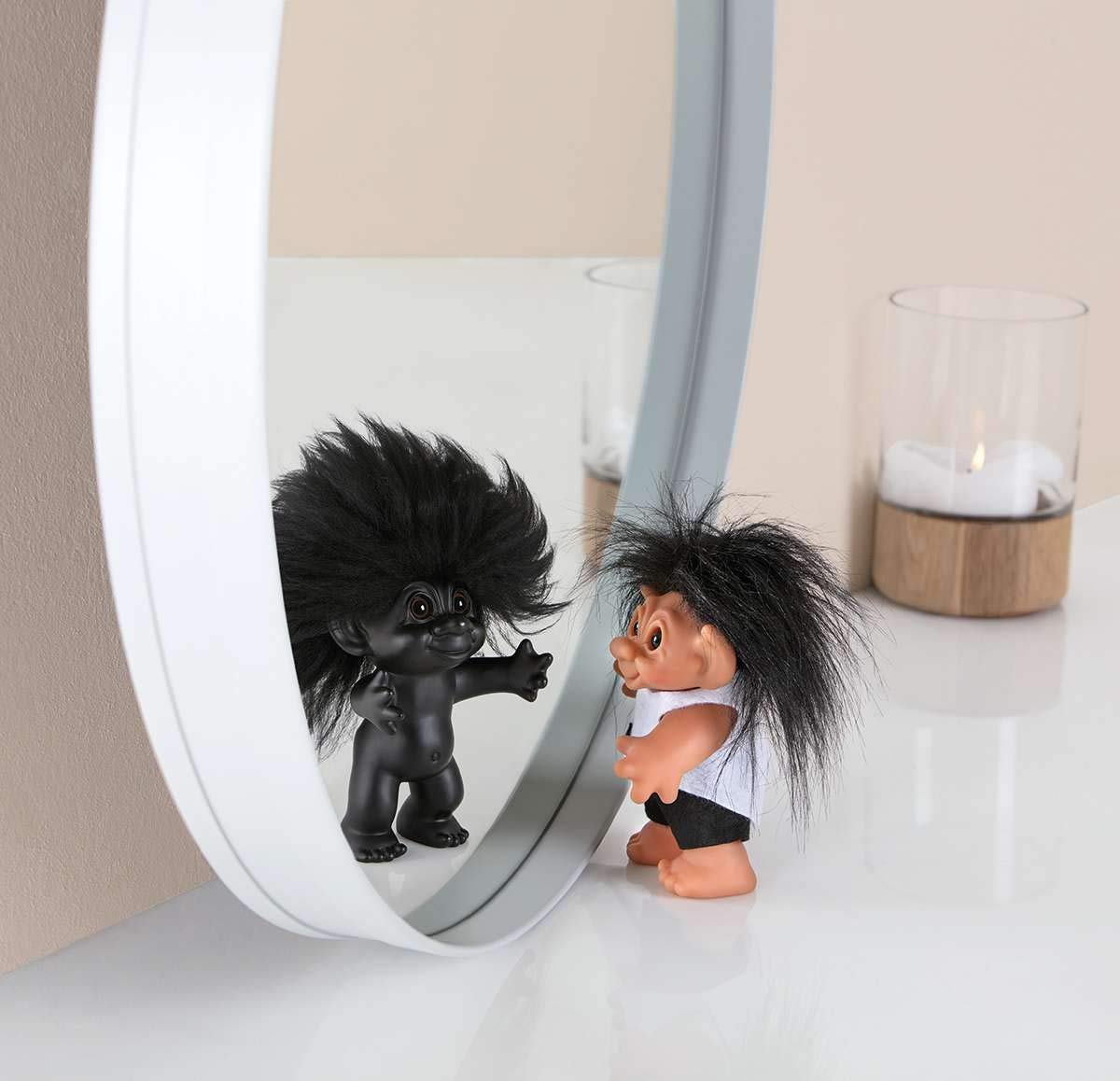Goodlucktroll Matte Black - Black Hair - 9 cm. : Amazon.ae