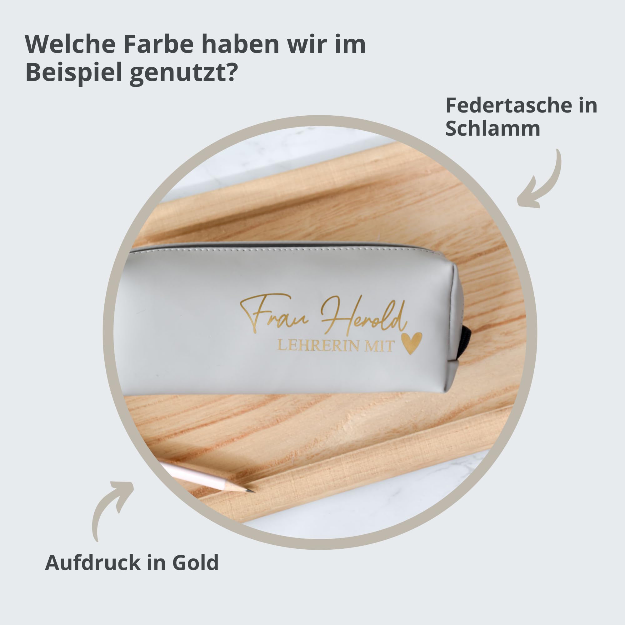 Personalisierte Federtasche | mit dem Namen der "Lehrerin mit Herz" 2 | Geschenkidee zum Abschied | Mäppchen | recyceltes Federmäppchen Geschenk zum Abschied