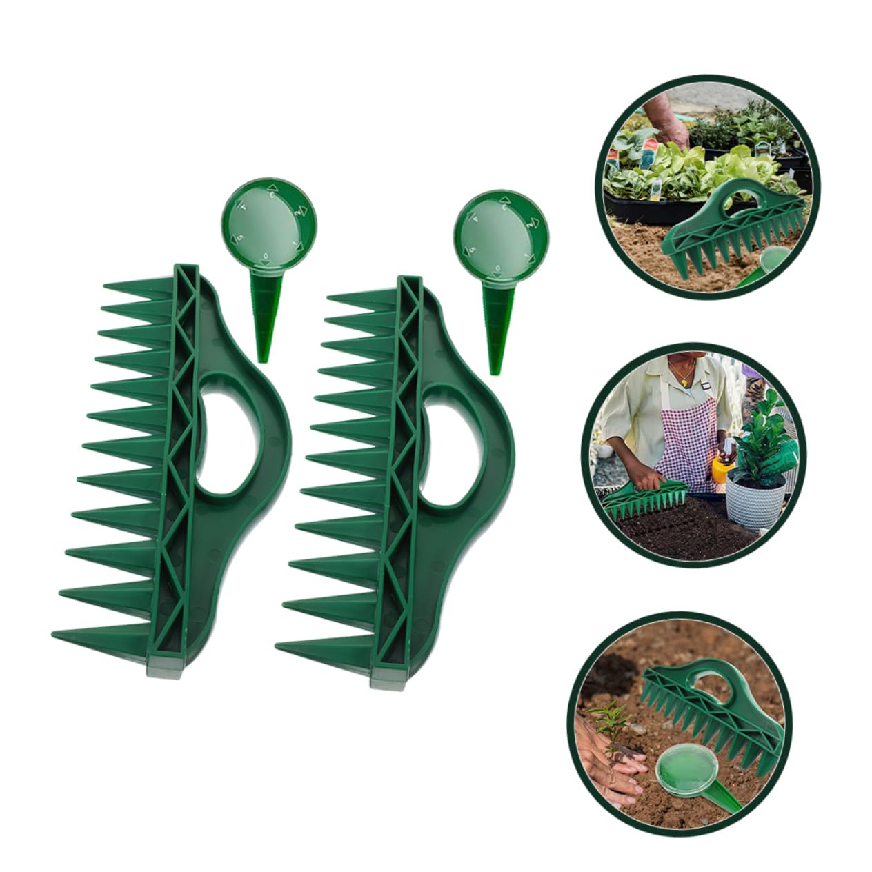Piantabulbi Manuale 12 Fori in Plastica Verde, Set da 2