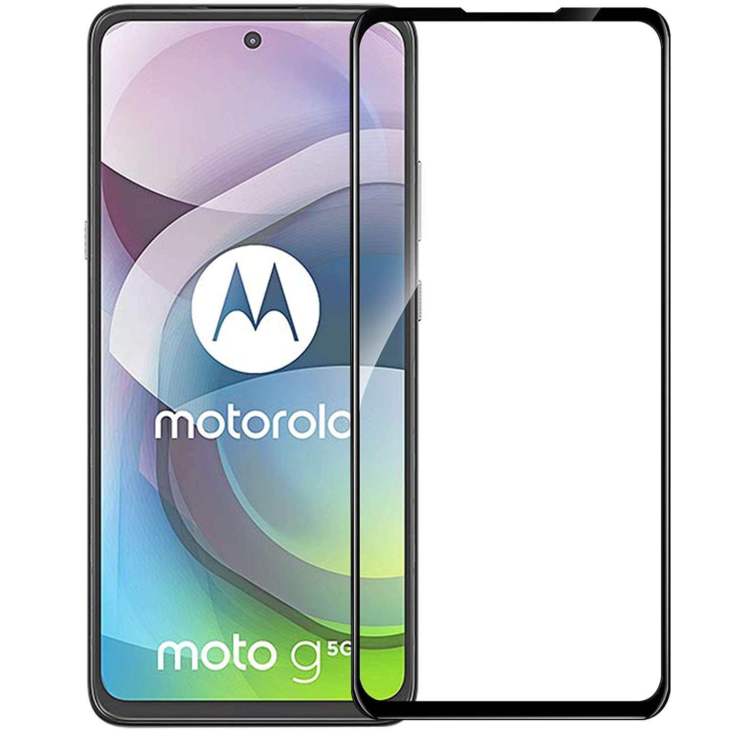 Top Trends® Full Glue Edge to Edge Tempered Glass Screen Protector Compatible with Moto G 5G with Free Complete Easy Installation Kit