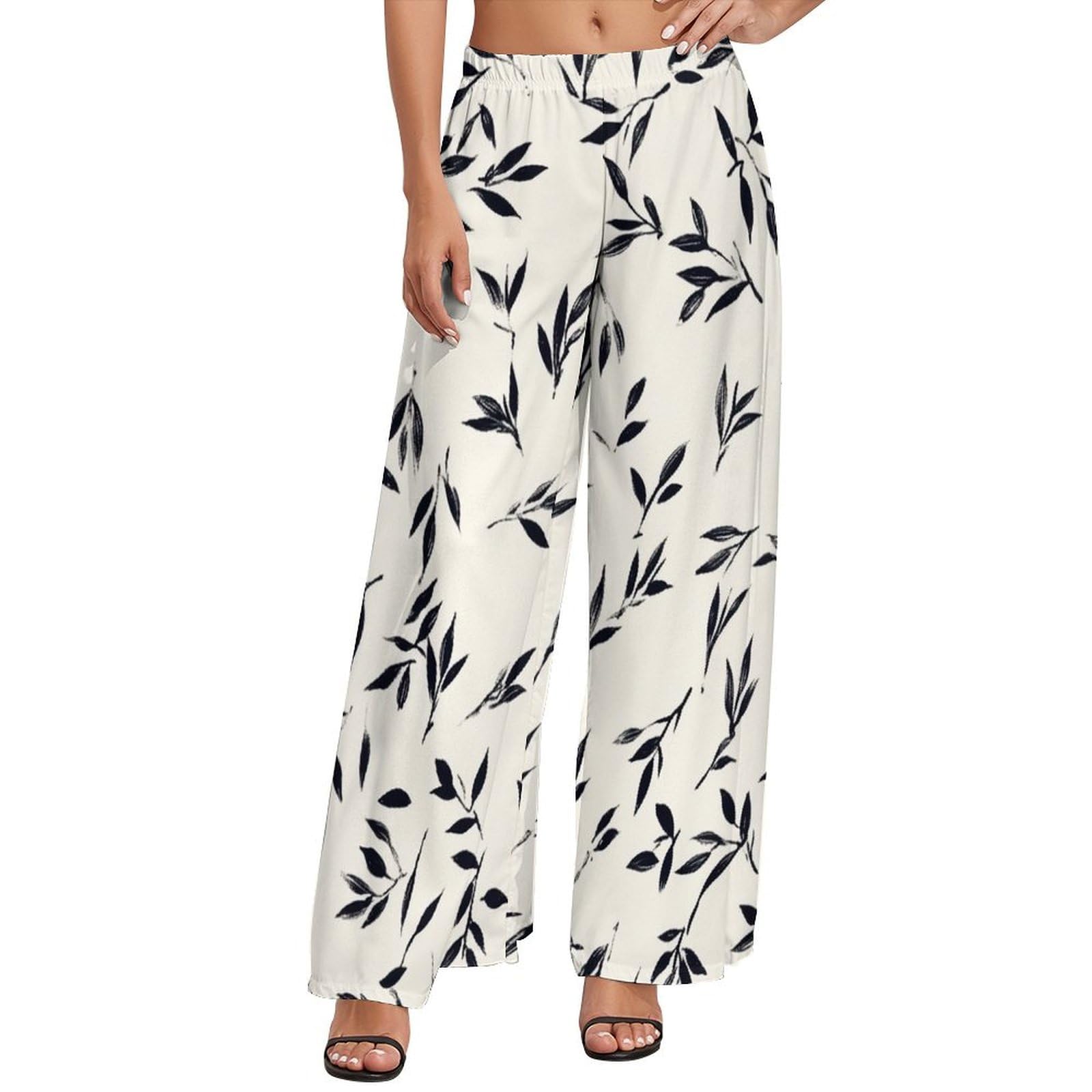 awodent High Waisted Wide Leg Pants for Woman Summer Lightweight Graphic Pants Loose Work Trousers Beach Outfits