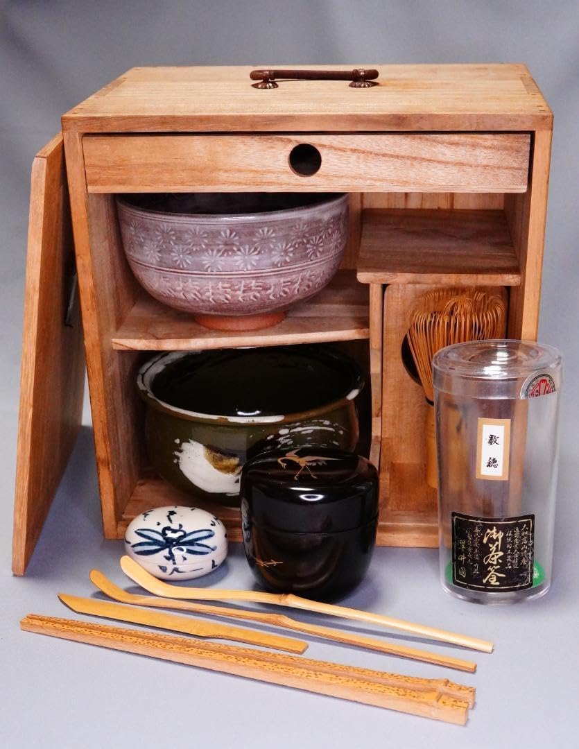 茶箱用 抹茶茶碗 備前焼 仕覆付き 茶道具 茶器 金継ぎあり】三代 松田 茶箱用 抹茶茶碗 備前焼 仕覆付き 茶道具 茶器 金継ぎあり】三代 松田