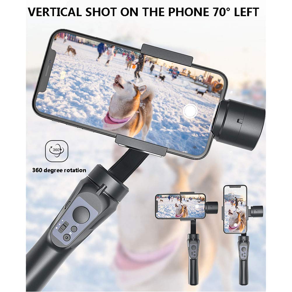 LJJ Stabilizator Gimbal 3-osiowy ręczny antywstrząsowy telefon komórkowy z telefonem komórkowym przez interfejs Bluetooth dla płynnego fotografowania i stabilnego nagrywania wideo
