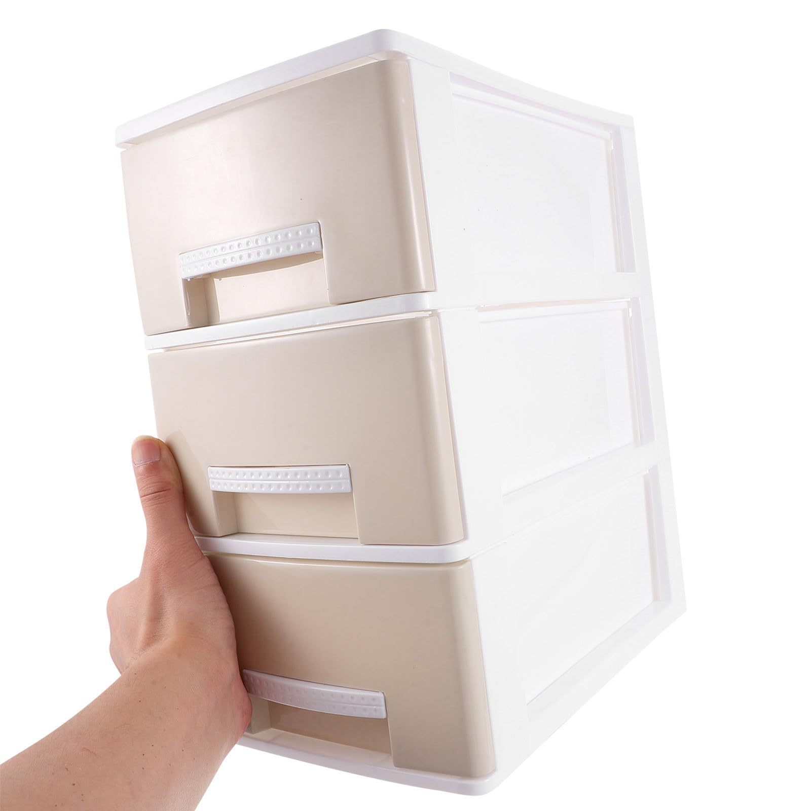 Organizador de Escritorio Cajones de Plástico Apilables, Diseño de Tres Capas, Material Pp Fácil de Limpiar, Adecuado para Oficina y Almacenamiento de Papelería