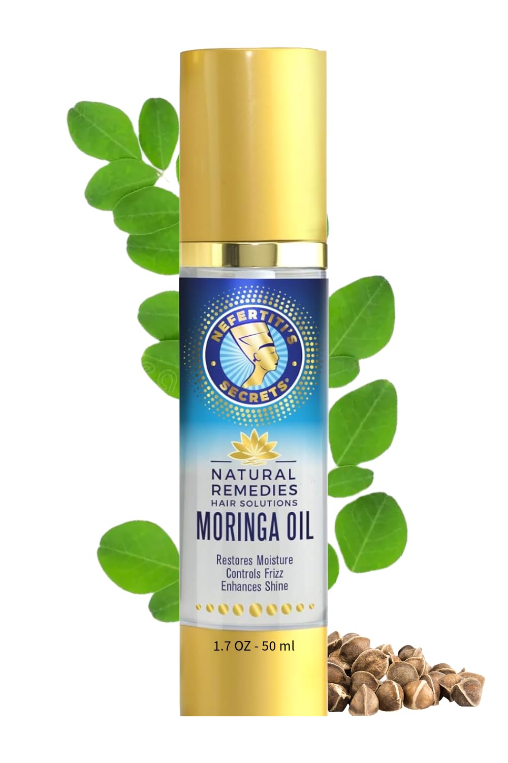 Moringa Oil Organic Hair Growth - Wild Pure Rosemary Hair Oil for Nourishment, Rejuvenate & Moisturize - Curly Secret Hair Products - 1.7 Ounce / 50 mL