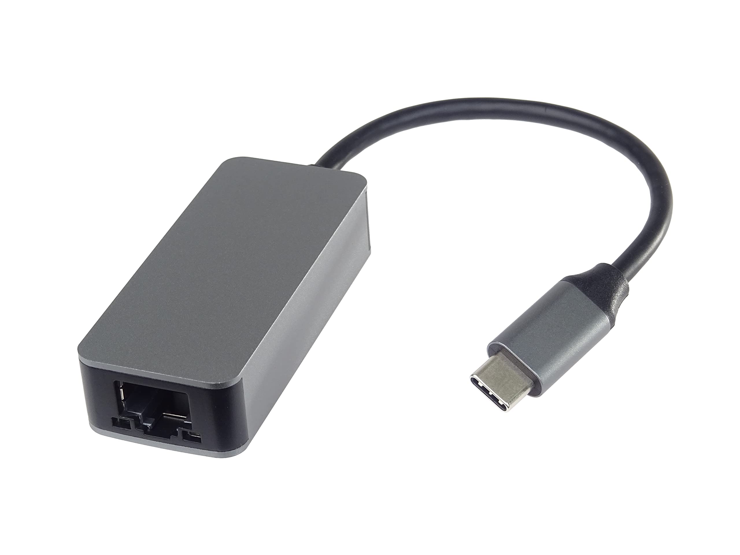 PremiumCord USB 3.2C to Gigabit RJ45 Ethernet 10/100/1000/2500Mbps LAN Adapter USB 3.2 Type C Male to RJ45 Female Cat5/6/7 Metallic Design Space Grey 20cm