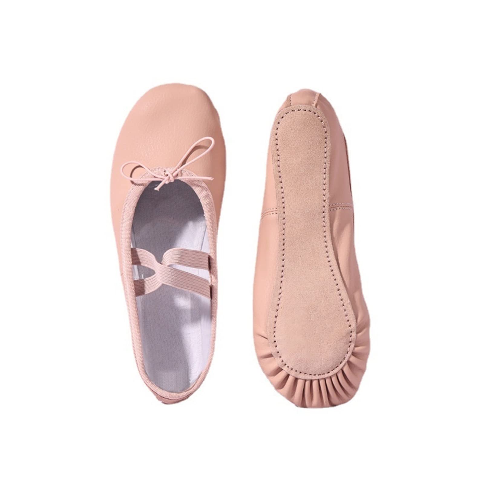Zapatos de Baile Zapatillas de Ballet Zapatillas de Ballet para niñas Suelas de Cuero Zapatos de Baile Zapatillas de Ballet de Lona para niñas Pisos (Color : Free Lace Full Sole, Shoe Size : 37) (FR