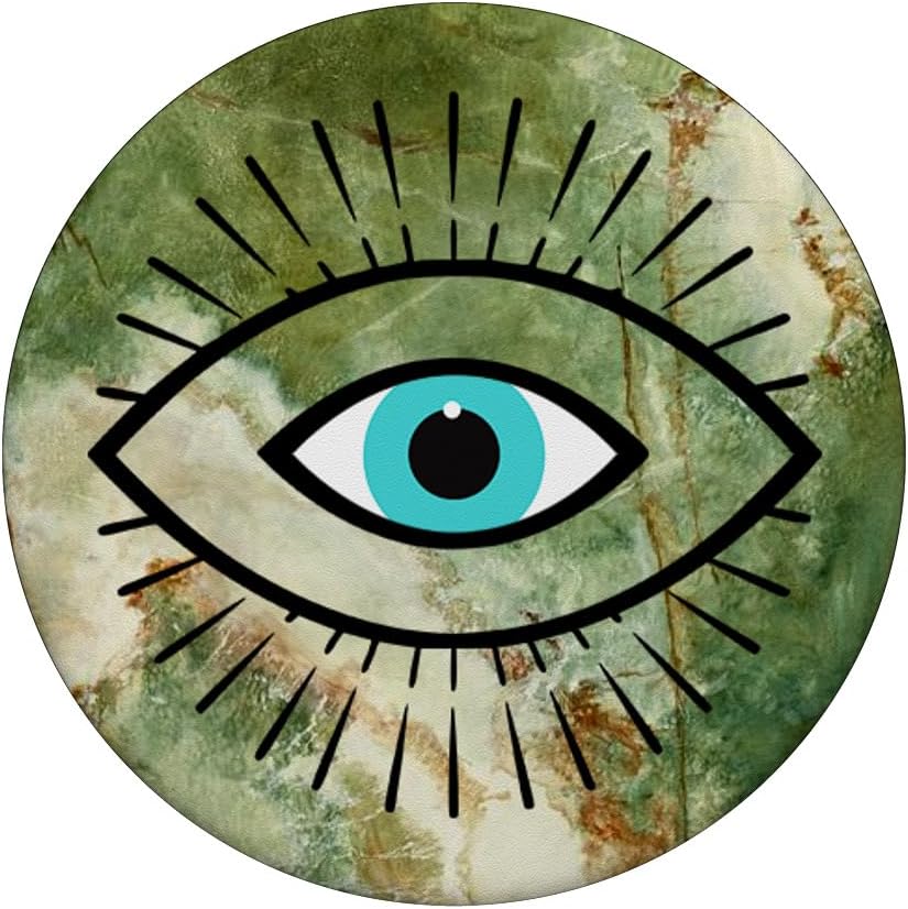Black Evil Eye Green PopSockets Adhesive PopGrip - Image 3
