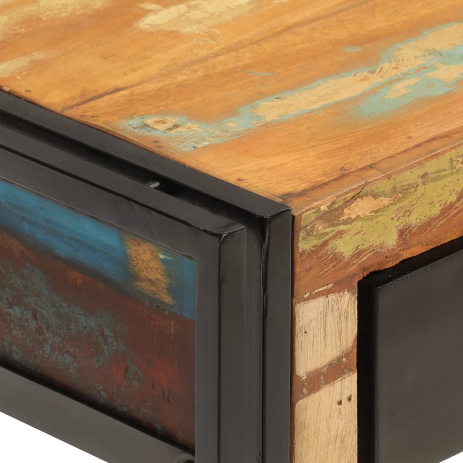 Homgoday Mesa Consola Madera Maciza reciclada 110x30x76 cm Mesas auxiliares de salón,Mesa Consola Recibidor Mueble de Entrada Estrecha Clásica