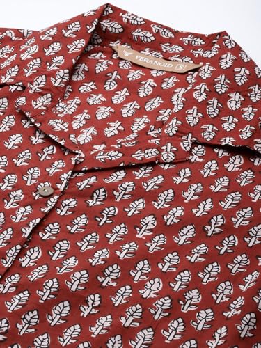 Image of feranoid Classic Collared Cotton Shirt with 3 /4 Sleeve for a Timeless Casual Look