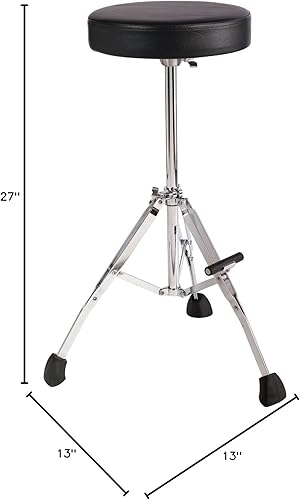 Miniatura 2 de Gibraltar GGS10T Taburete alto de 27 pulgadas con asiento redondo, trípode plegable con reposapiés