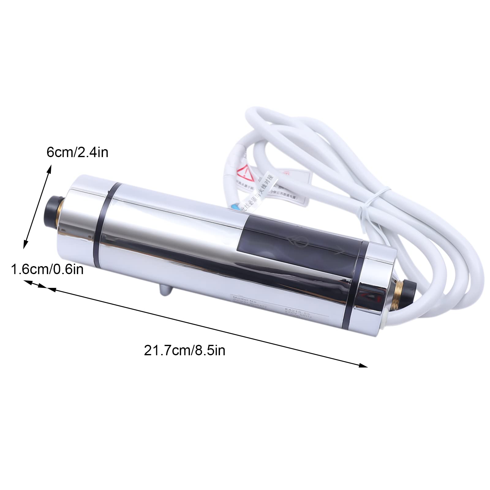 15 dB, pantalla táctil IPX4 + pantalla LED, válvula de control inteligente, calentador de agua de 230 V, grifo con batería de cocina, juego completo – Incluye alcachofa de mano, soporte, válvula y