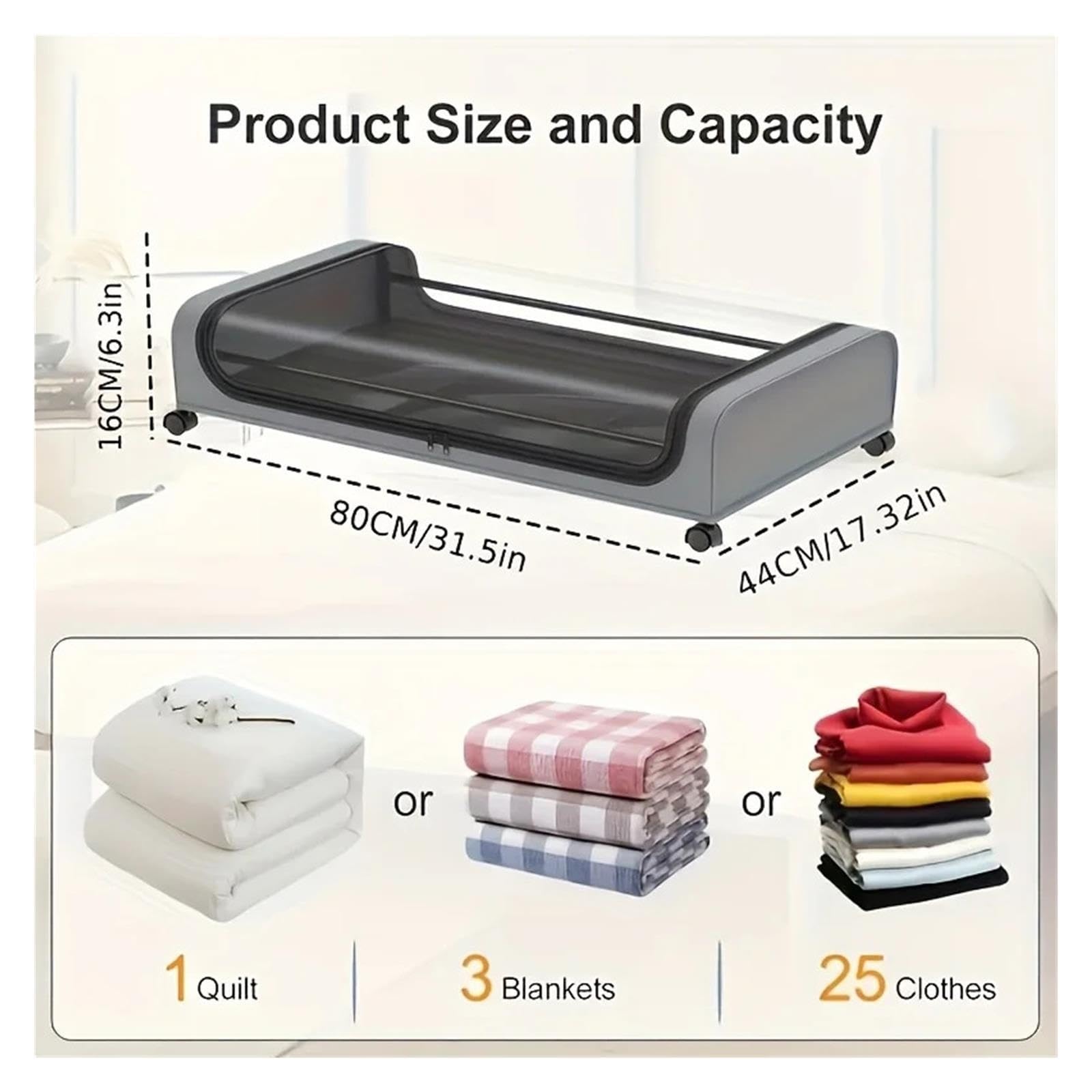 Contenitore Sotto il Letto con Ruote 2 organizer sotto il letto