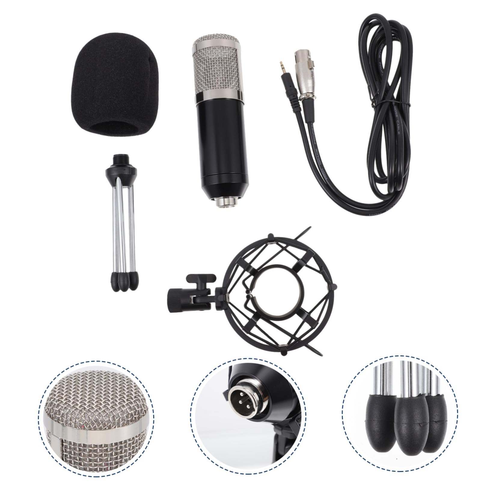 SUPVOX Microfono Condensatore Professionale per Trasmissione in Diretta Microfono Durevole e Versatile per Uso Domestico e Conferenze