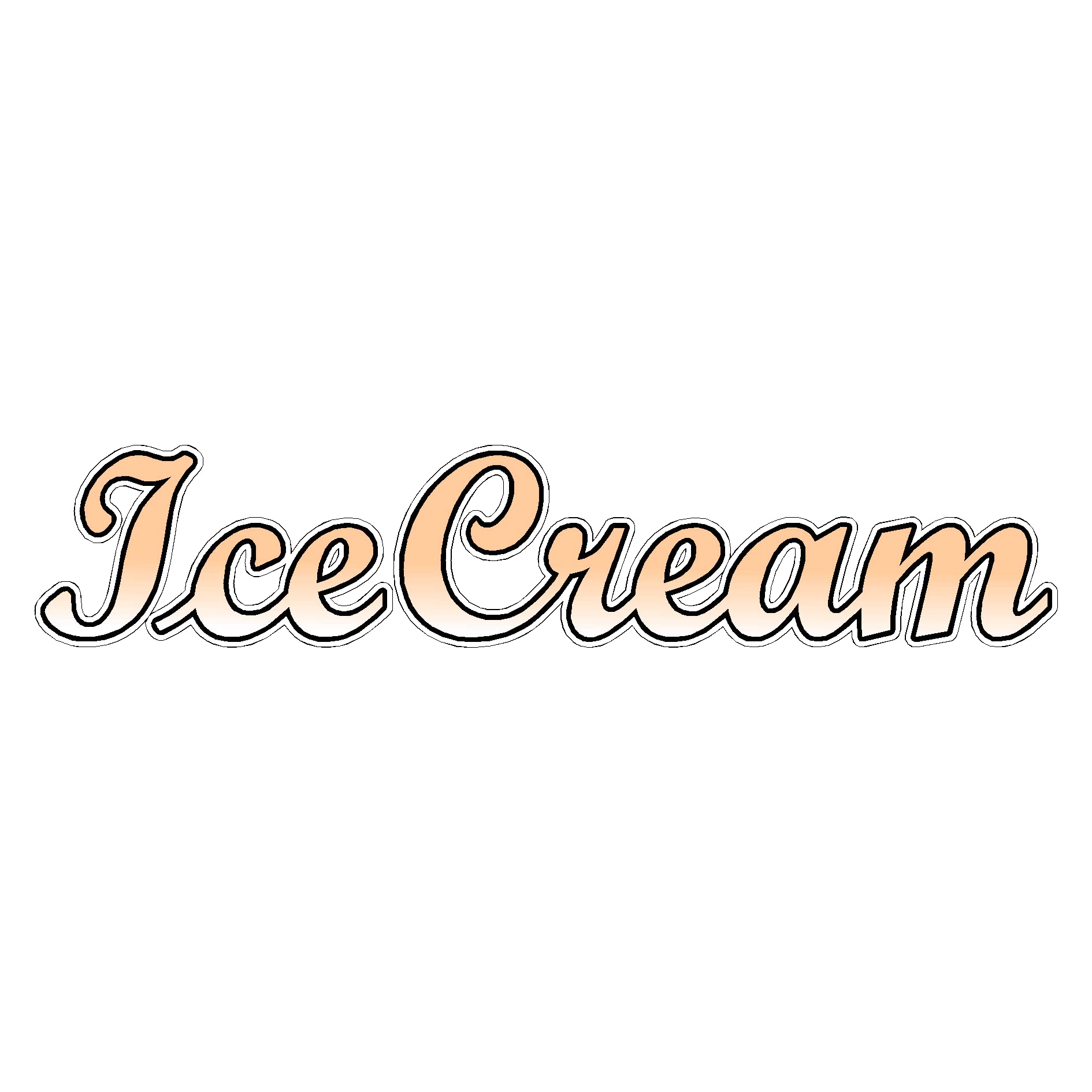 Ivory Ice Cream Text Sticker - Cafe Decal Catering Burger Van Trailer Window Sign (Small 30Cm)