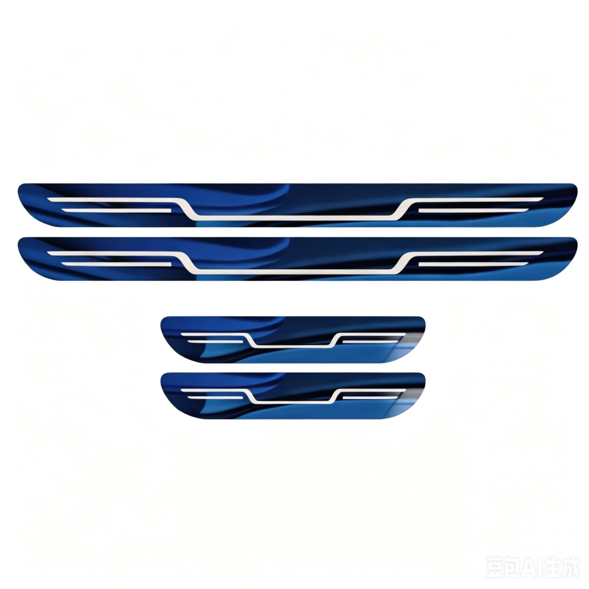 GVDXWLI 4 Pcs Stainless Steel Door Sill Protector Strips for Bmw 4er F32 F33 F36 G22 G23 G26, Anti-Slip Kick Plates Welcome Pedal Strips Bumper Protector with Logo,Blue