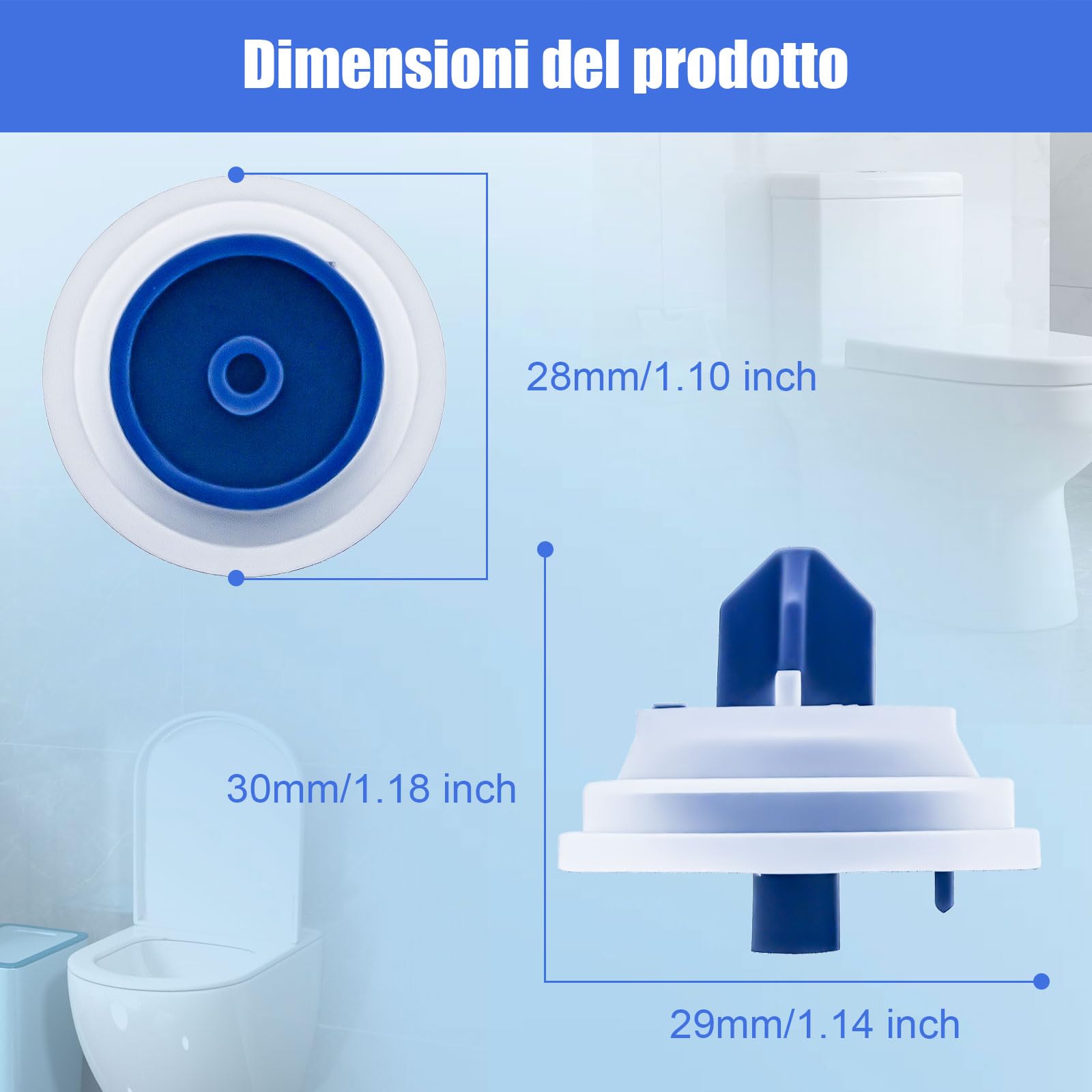 Mendorio Membrana di Sigillo della Valvola di Riempimento per WC, Compatibile con Geberit Impuls 380 o 360, Include 2 Membrana di Ricambio.