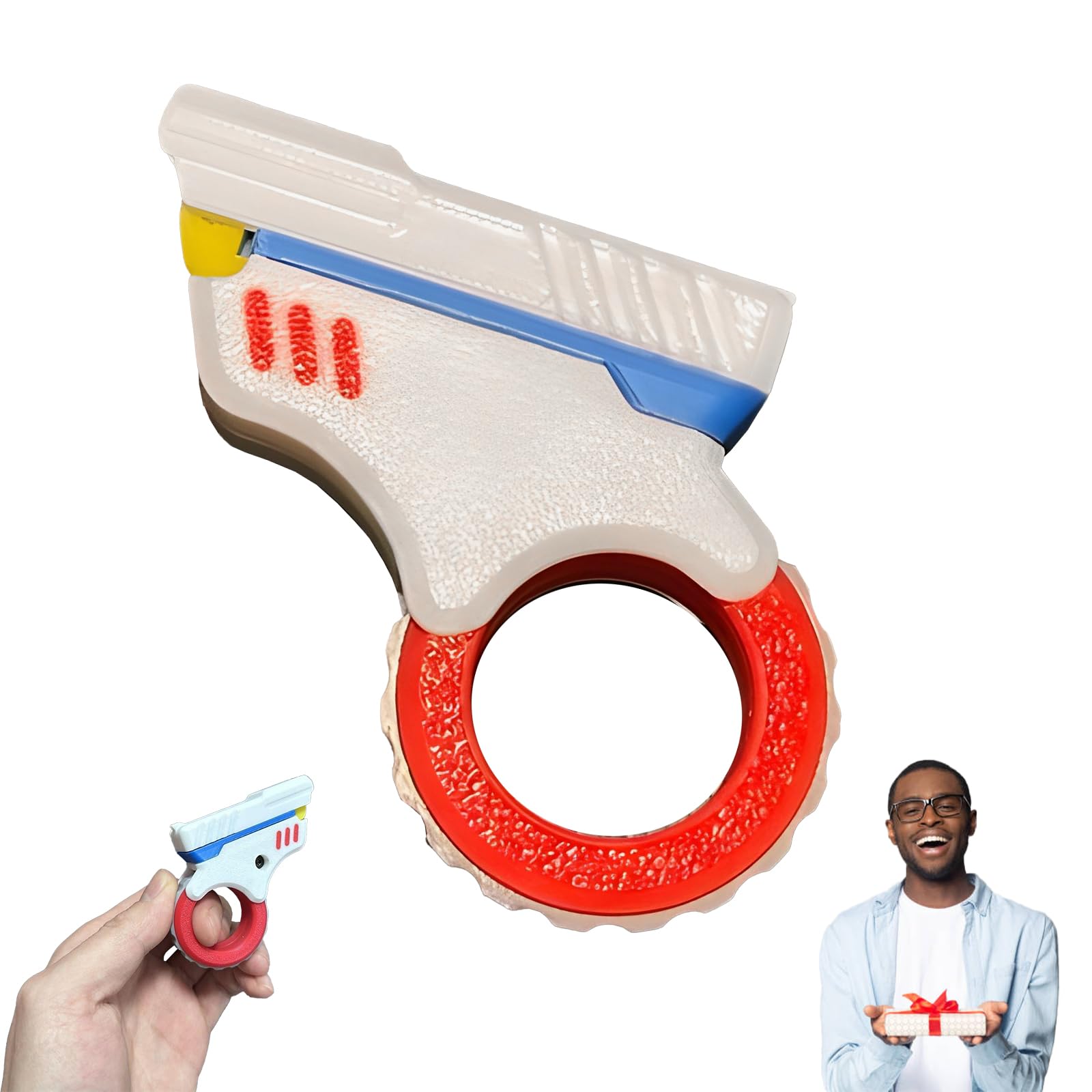 Stress Relief Relax EDC Gyro Finger Toy, Fidget Toys Adults, Fidget Spinners for Adults, Fidget Spinner for Anxiety Relief Therapy Toys for Boy and Girl (White)