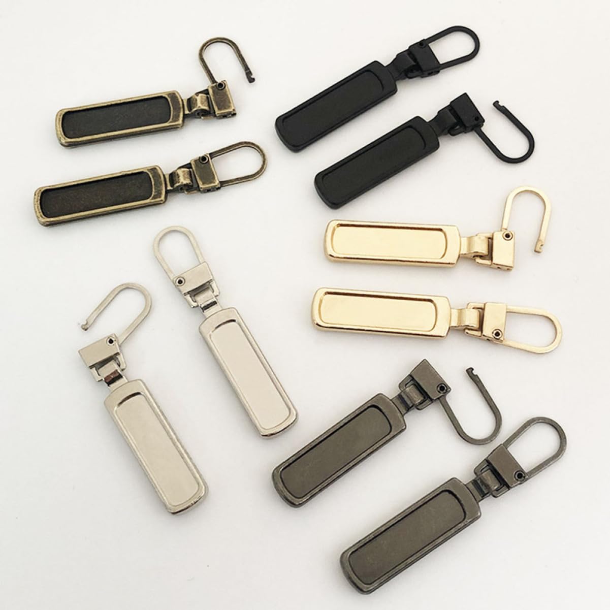 HOMSFOU 2sets 10pcs Durable Zipper Pullers Zipper Heads for Bags Jackets Pants Easy Replacement for DIY and Repair Needs Fine Craftsmanship 10pcs*2