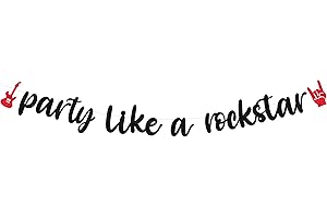 Rock and Roll Party Decorations, Party Like A Rockstar Banner for Born...