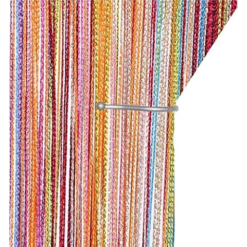 AIZESI Retro Plain Tassel Door Curtains Screen String for Doorways Divider or Window Curtain Panel 90x200cm Fly Screen Panels Cover
