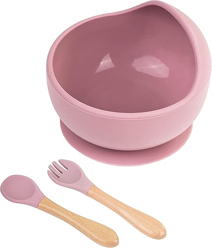 3 piezas de utensilios de bebé para autoalimentación, cuencos de silicona para bebé, cucharas y tenedores para bebés, cuencos de ventosa para bebés
