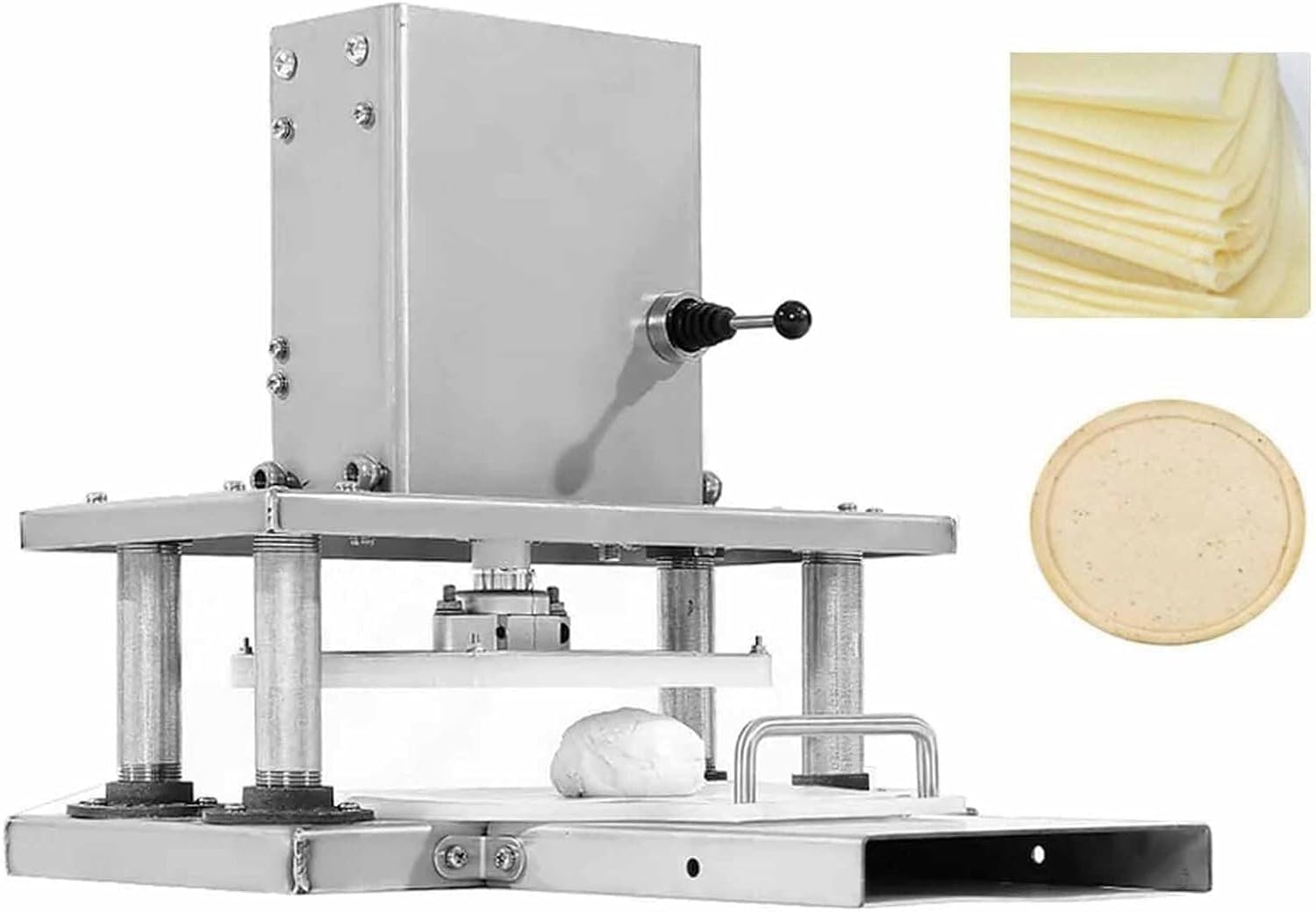 Pressa elettrica per impasti per pizza resistente | 22 cm max automatico per fogli/formatura pressa per uso domestico | Attrezzatura professionale per la produzione di pizza