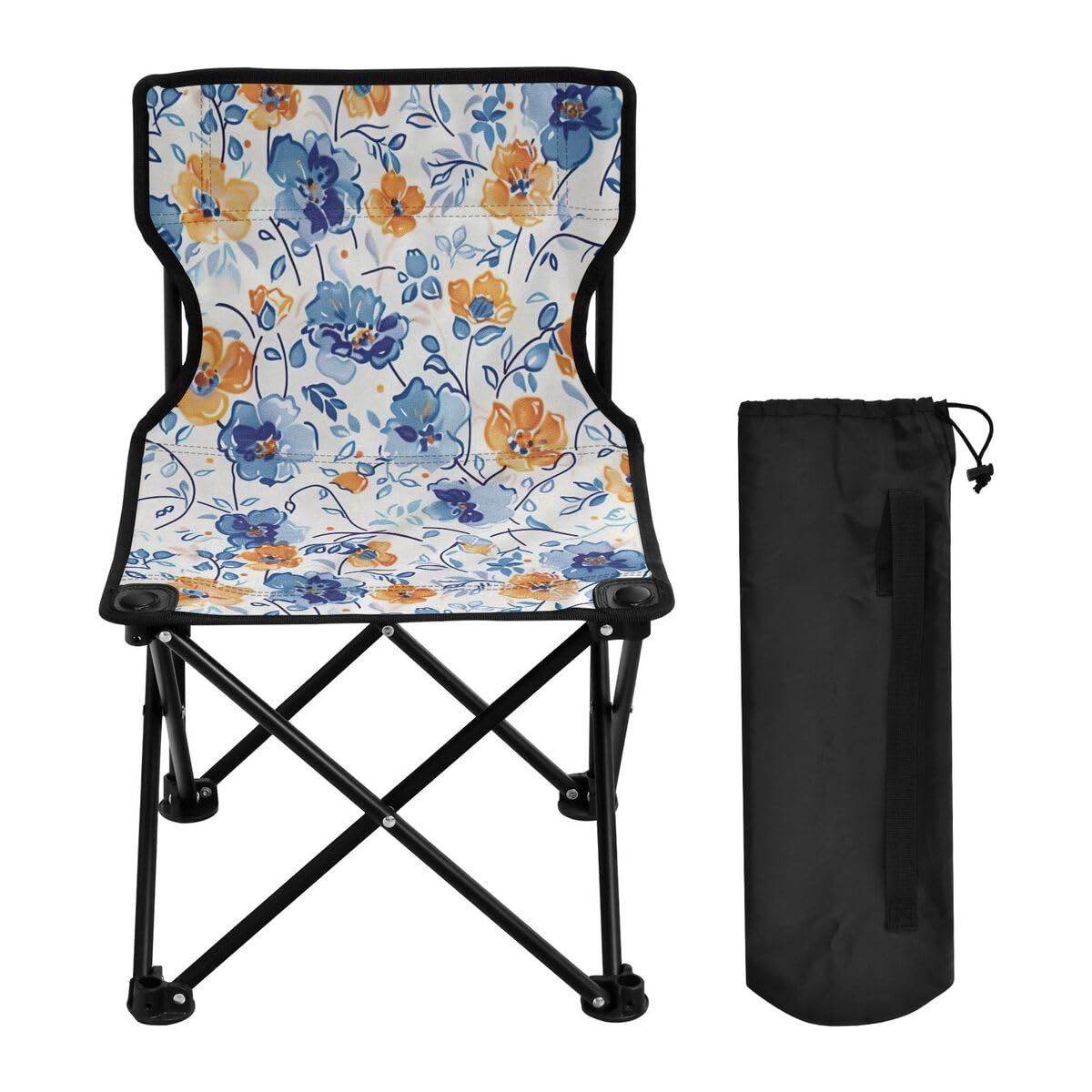 Bella sedia da campeggio pieghevole con fiori colorati per adulti e bambini, sedia pieghevole leggera adatta per esterni. Sedie per spiaggia, prato, campeggio, pesca e giardino
