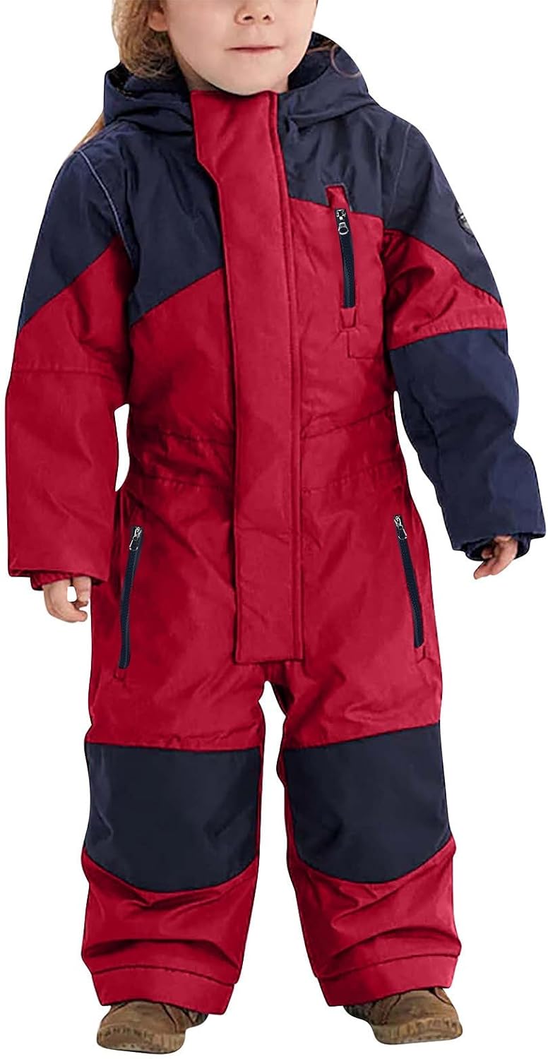 Girls Snowsuit Kids Boys Waterproof Ski Suit Kids Onesie Insulated Jumpsuit Teen Snowboard Overalls Winter Warm Clothes